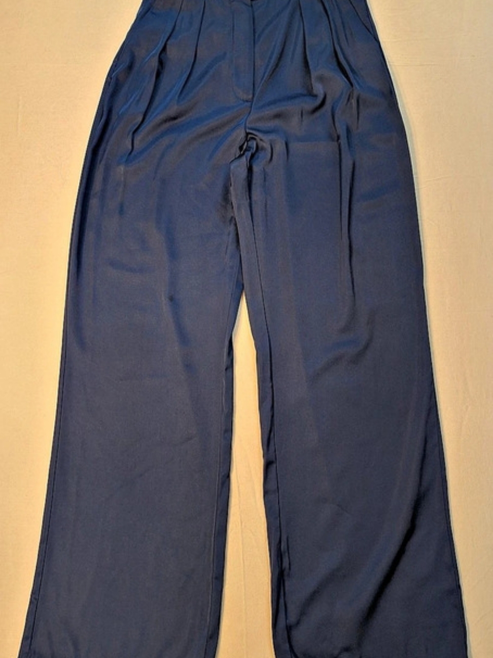 Abercrombie & Fitch A&F Gemma Satin Wide Leg Pull-On Pant Blue XS